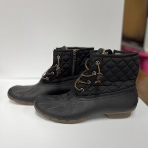 Sperry Black Quilted Winter Boots